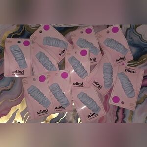 scünci Scrunch Faux Leather Clips - Baby Blue - Pack Of 11